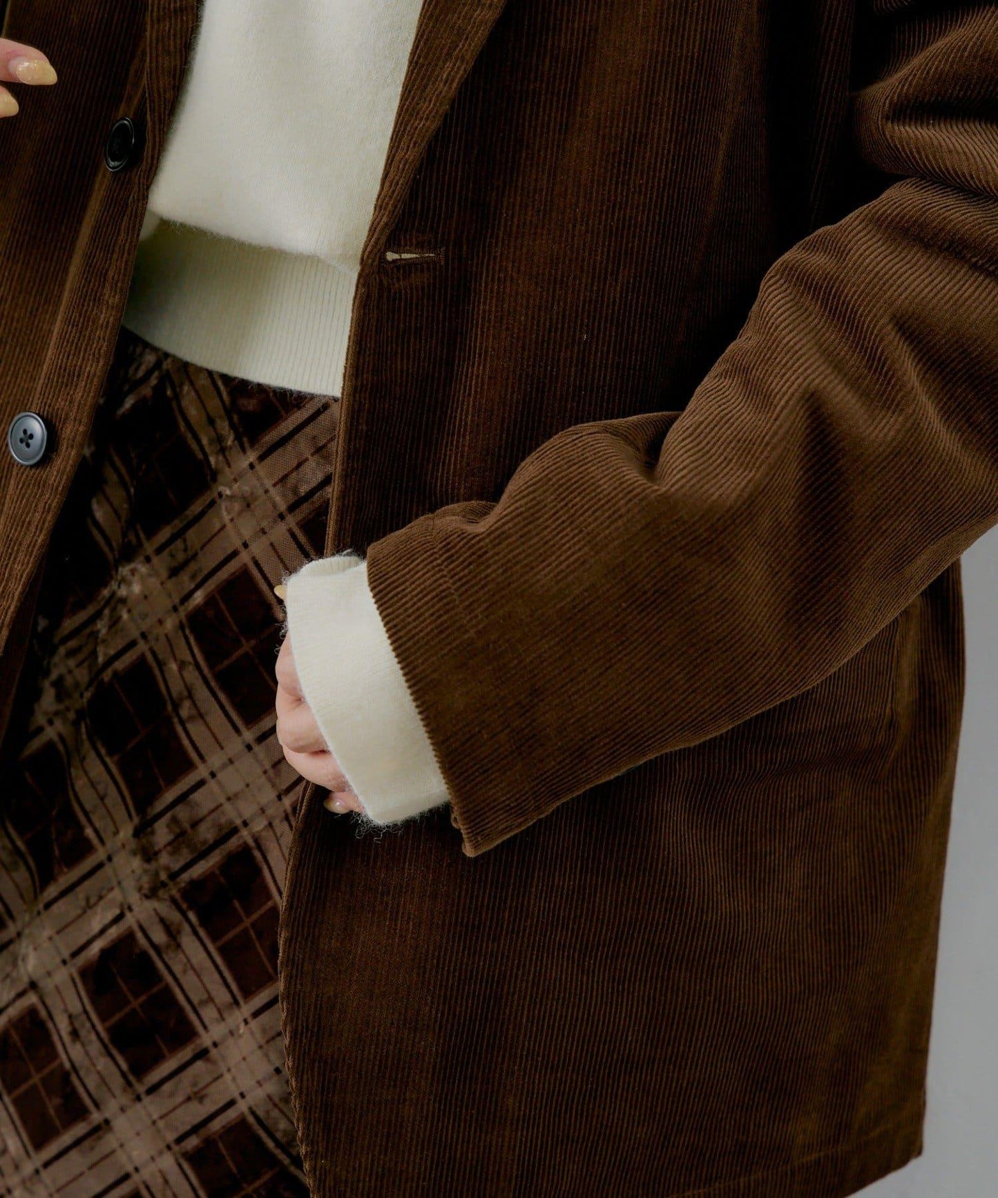 【WHIMSIC/SETUP対応】燈芯絨2粒扣西裝外套