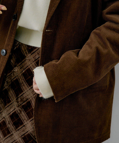 【WHIMSIC/SETUP対応】燈芯絨2粒扣西裝外套