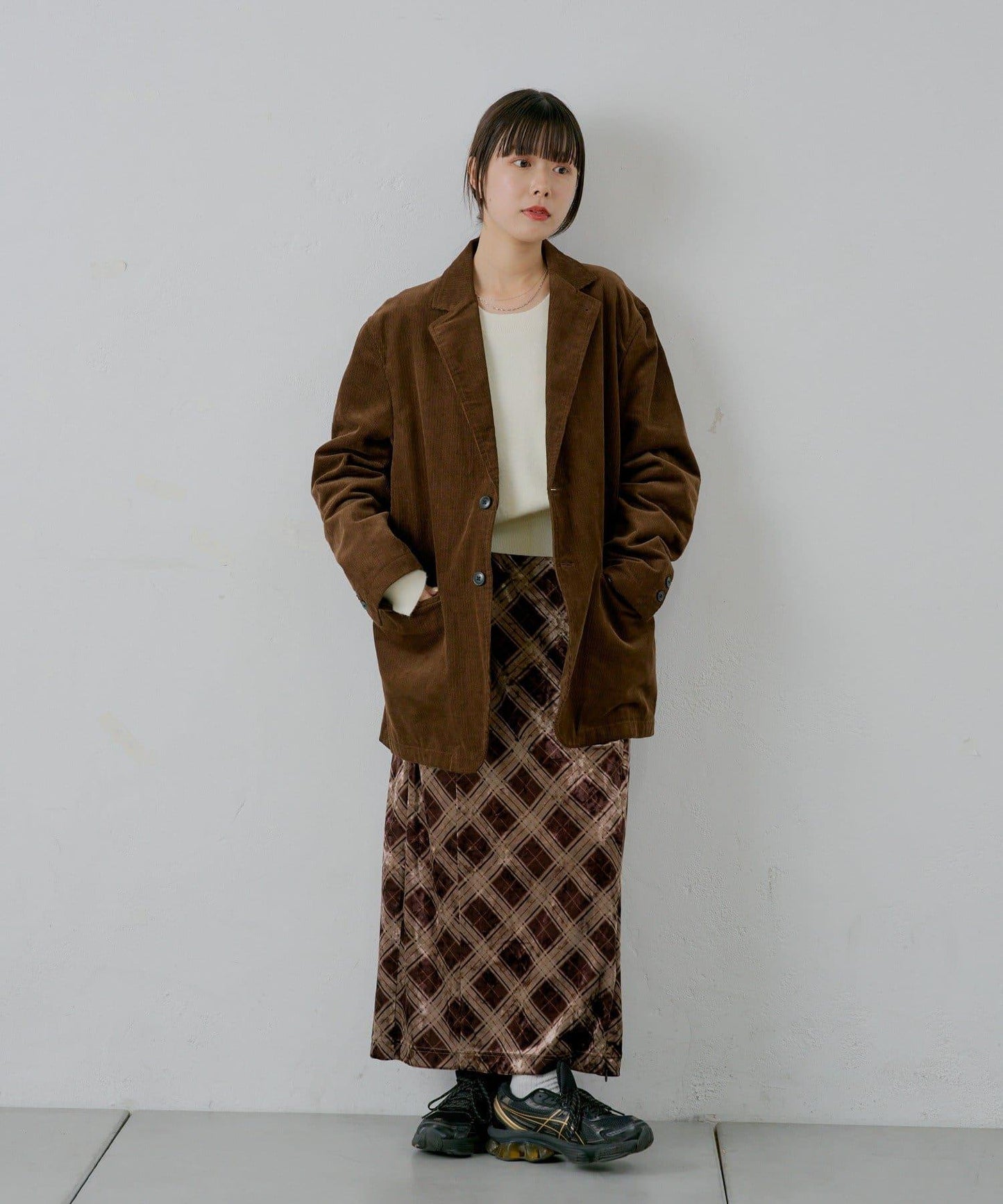 【WHIMSIC/SETUP対応】燈芯絨2粒扣西裝外套