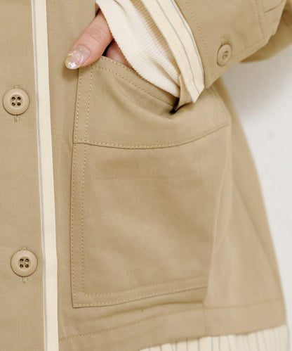 層疊中長款襯衫夾克