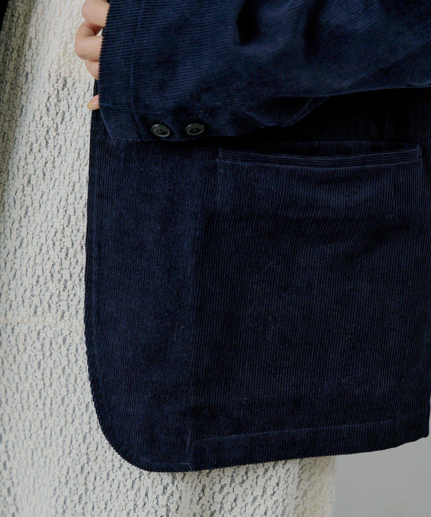 【WHIMSIC/SETUP対応】燈芯絨2粒扣西裝外套