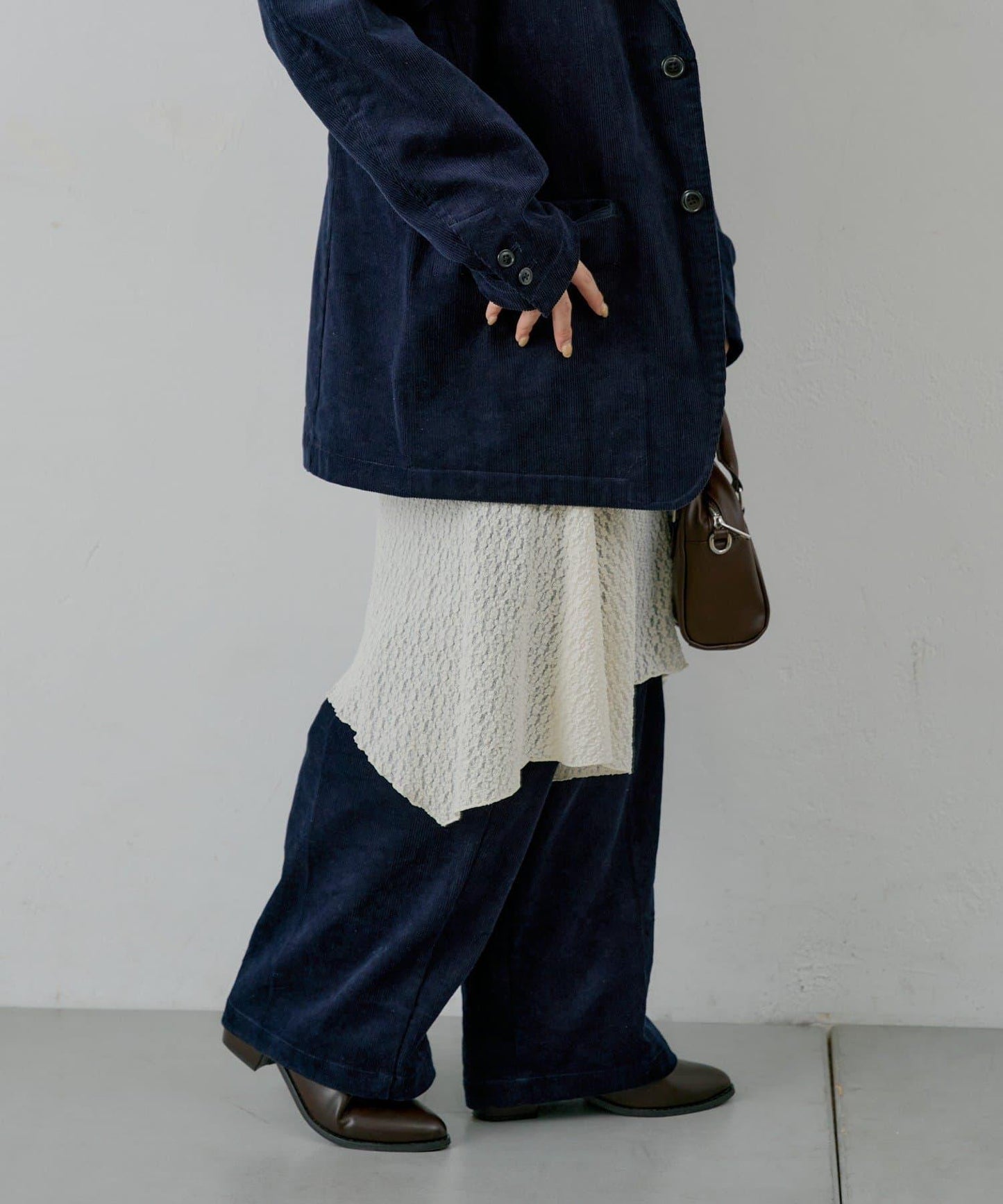 【WHIMSIC/SETUP対応】燈芯絨2粒扣西裝外套