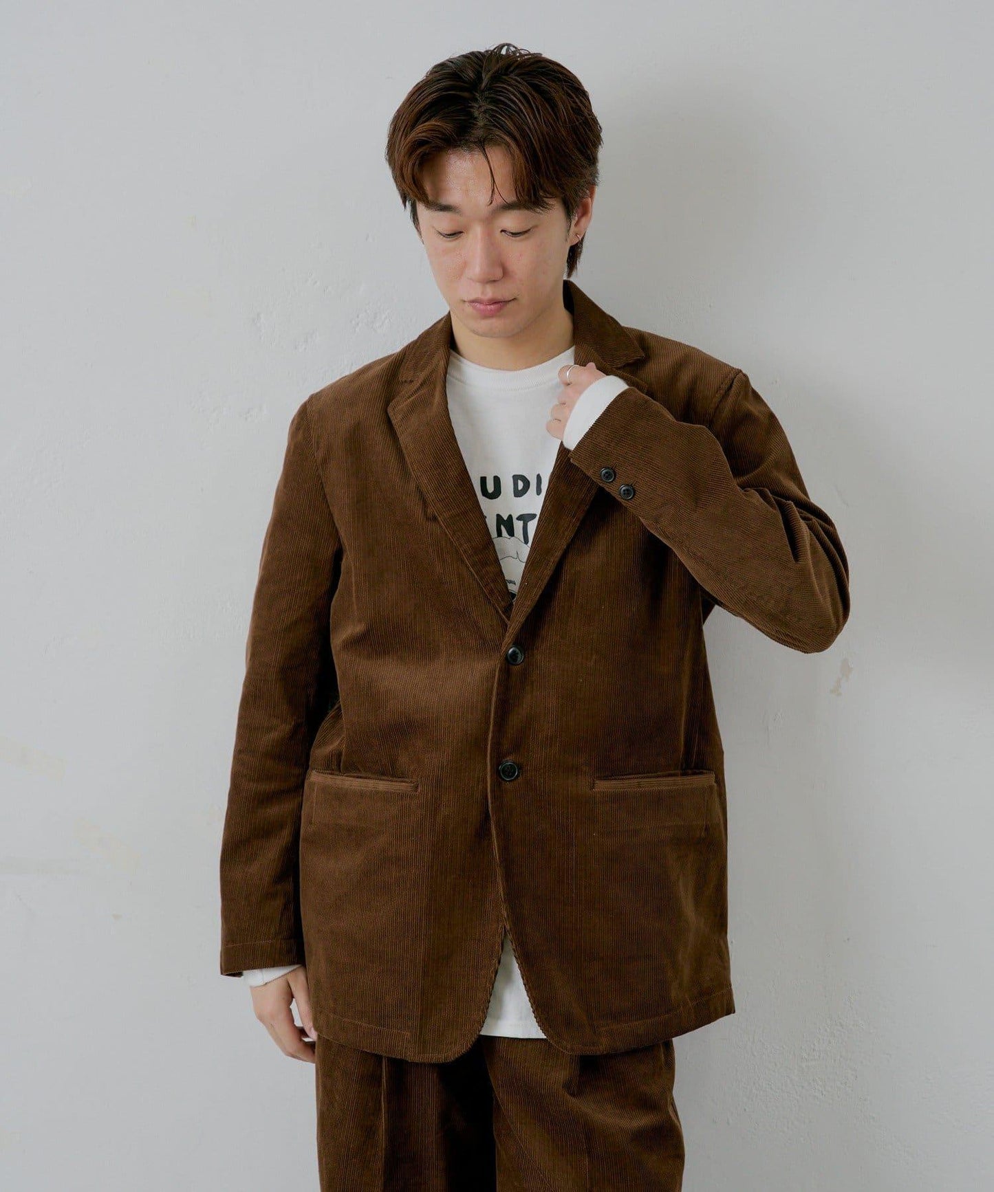 【WHIMSIC/SETUP対応】燈芯絨2粒扣西裝外套