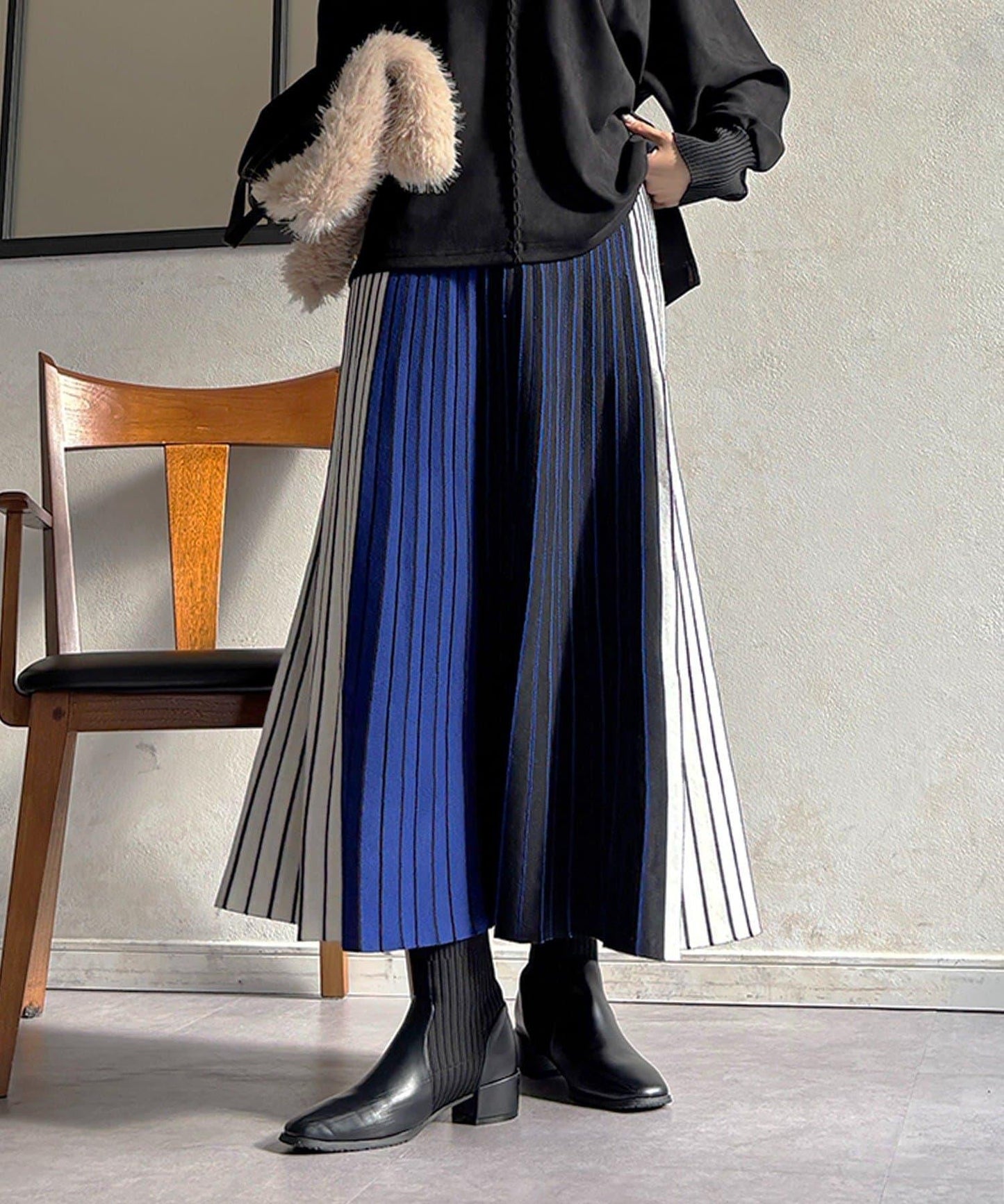 條紋針織半身裙