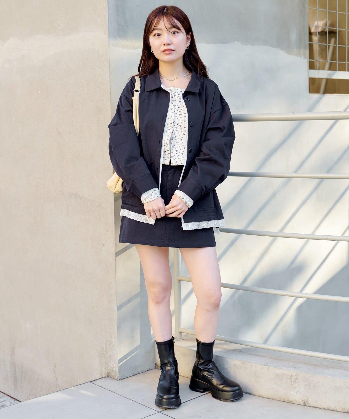 層疊中長款襯衫夾克