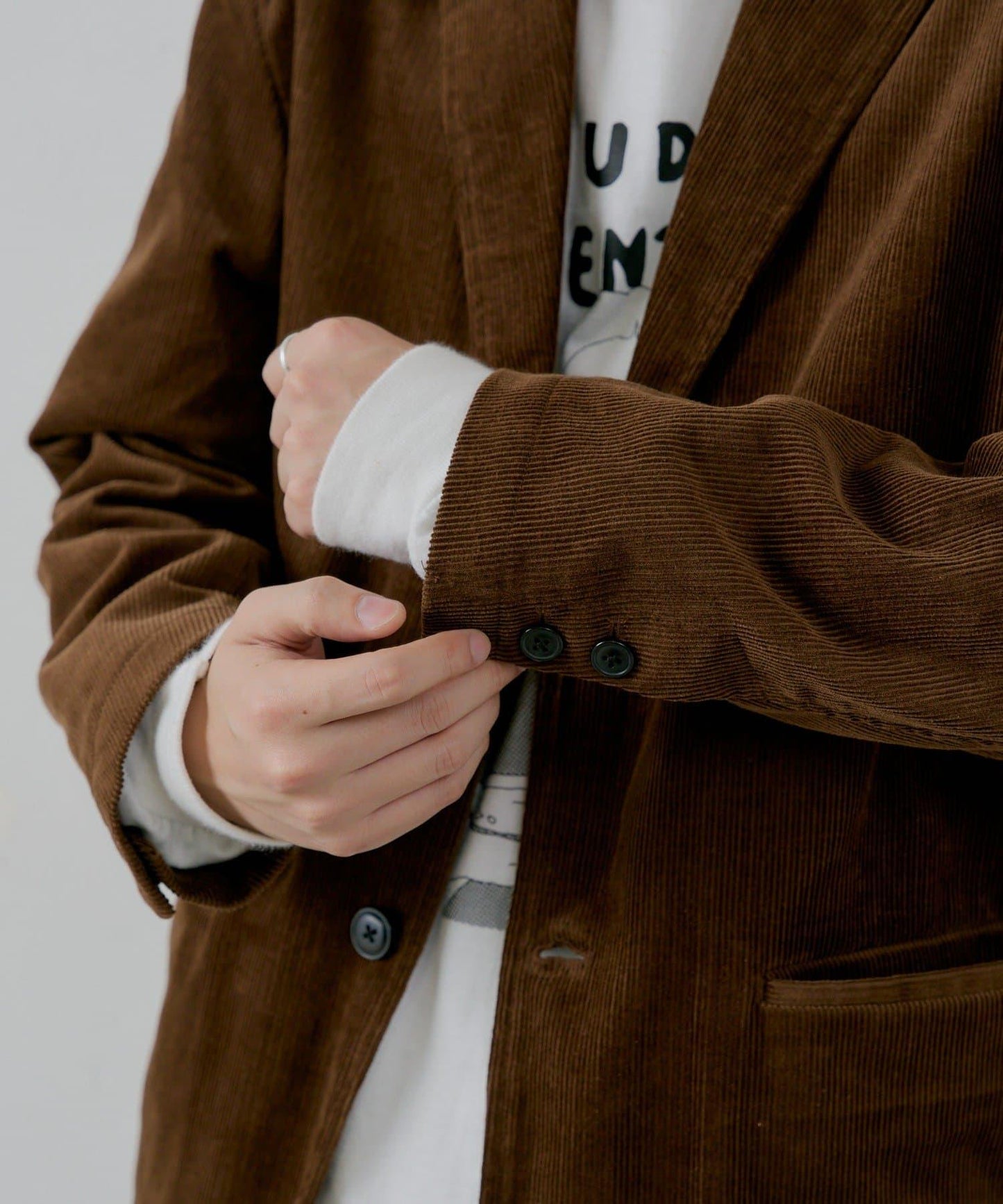 【WHIMSIC/SETUP対応】燈芯絨2粒扣西裝外套