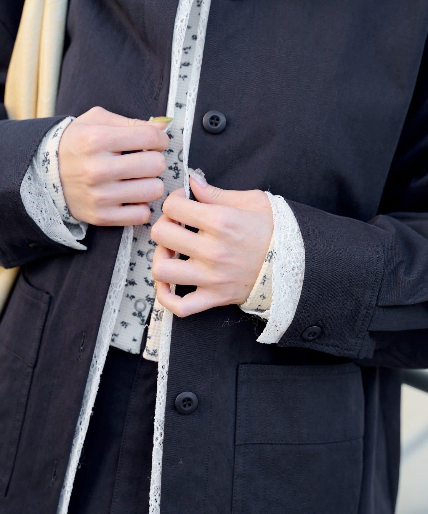 層疊中長款襯衫夾克