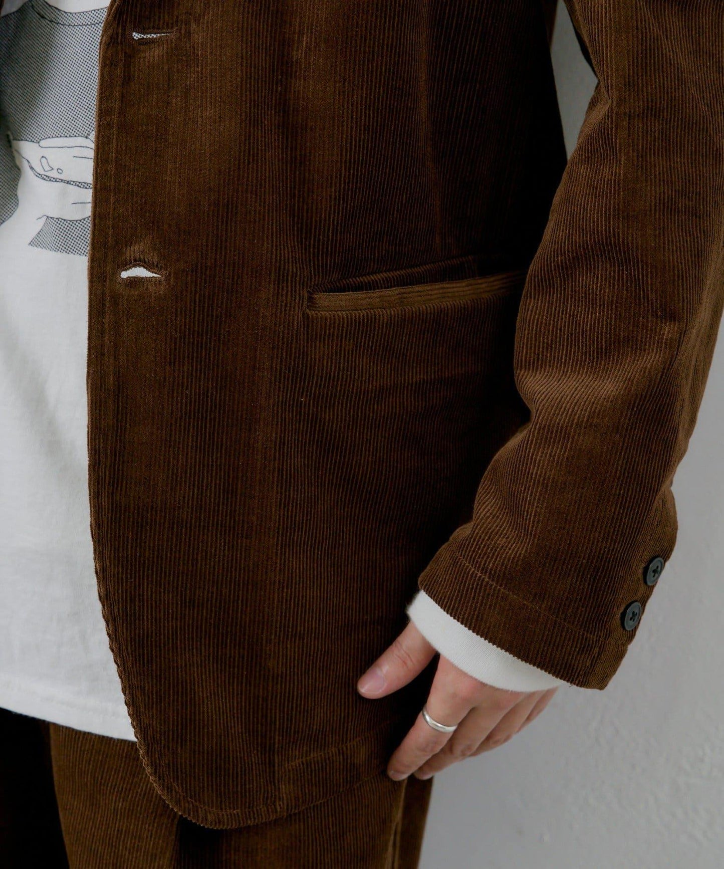 【WHIMSIC/SETUP対応】燈芯絨2粒扣西裝外套