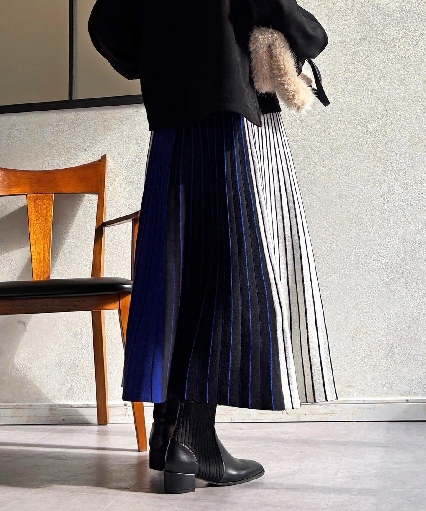 條紋針織半身裙