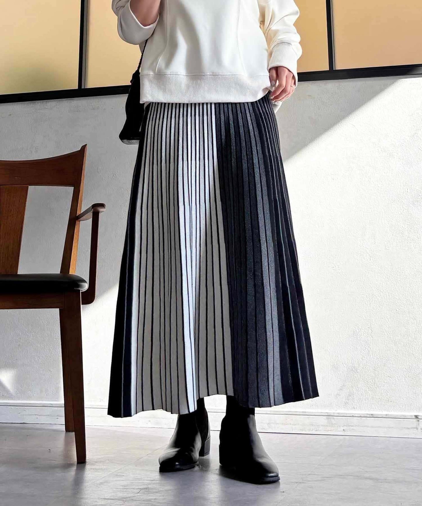 條紋針織半身裙