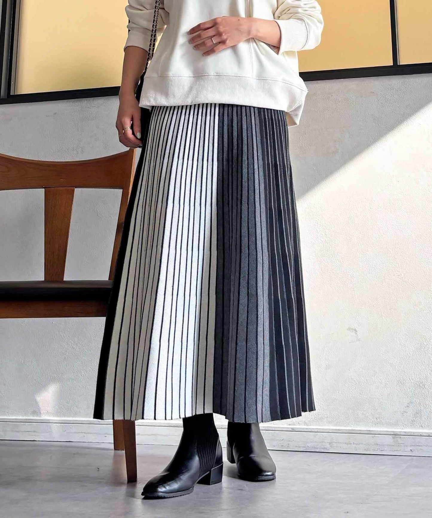 條紋針織半身裙