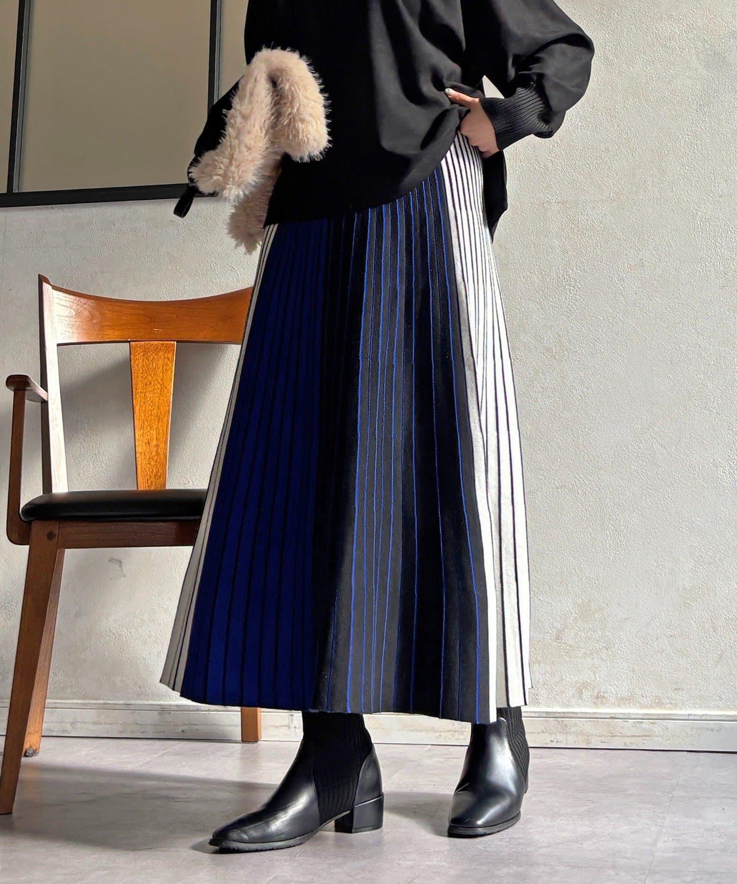 條紋針織半身裙