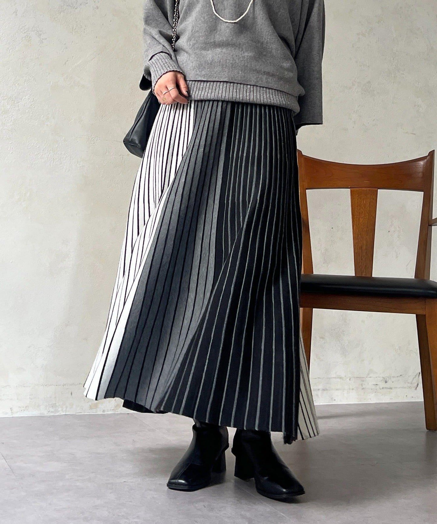 條紋針織半身裙