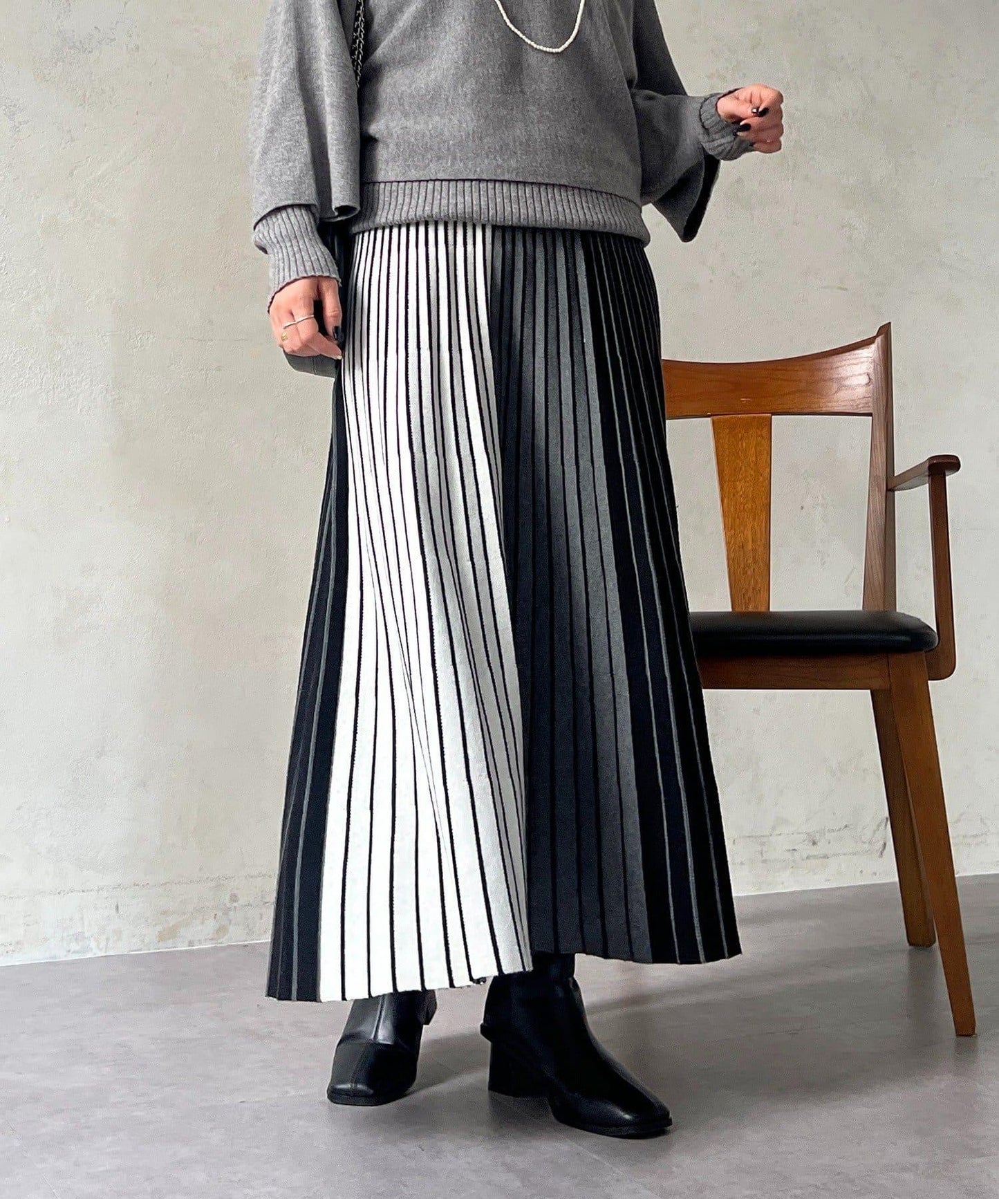 條紋針織半身裙