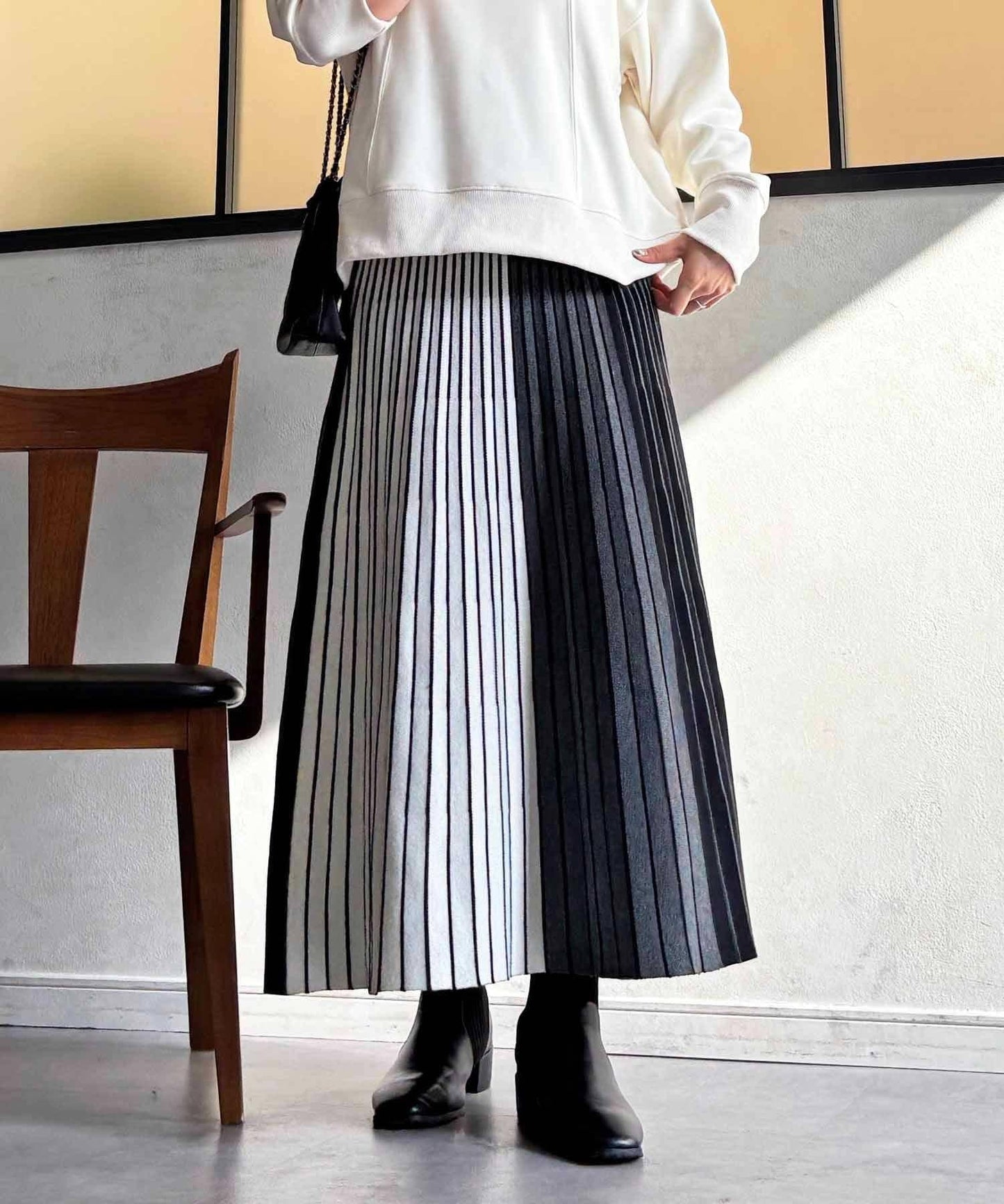 條紋針織半身裙