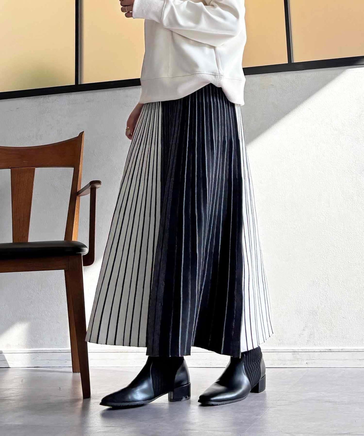 條紋針織半身裙