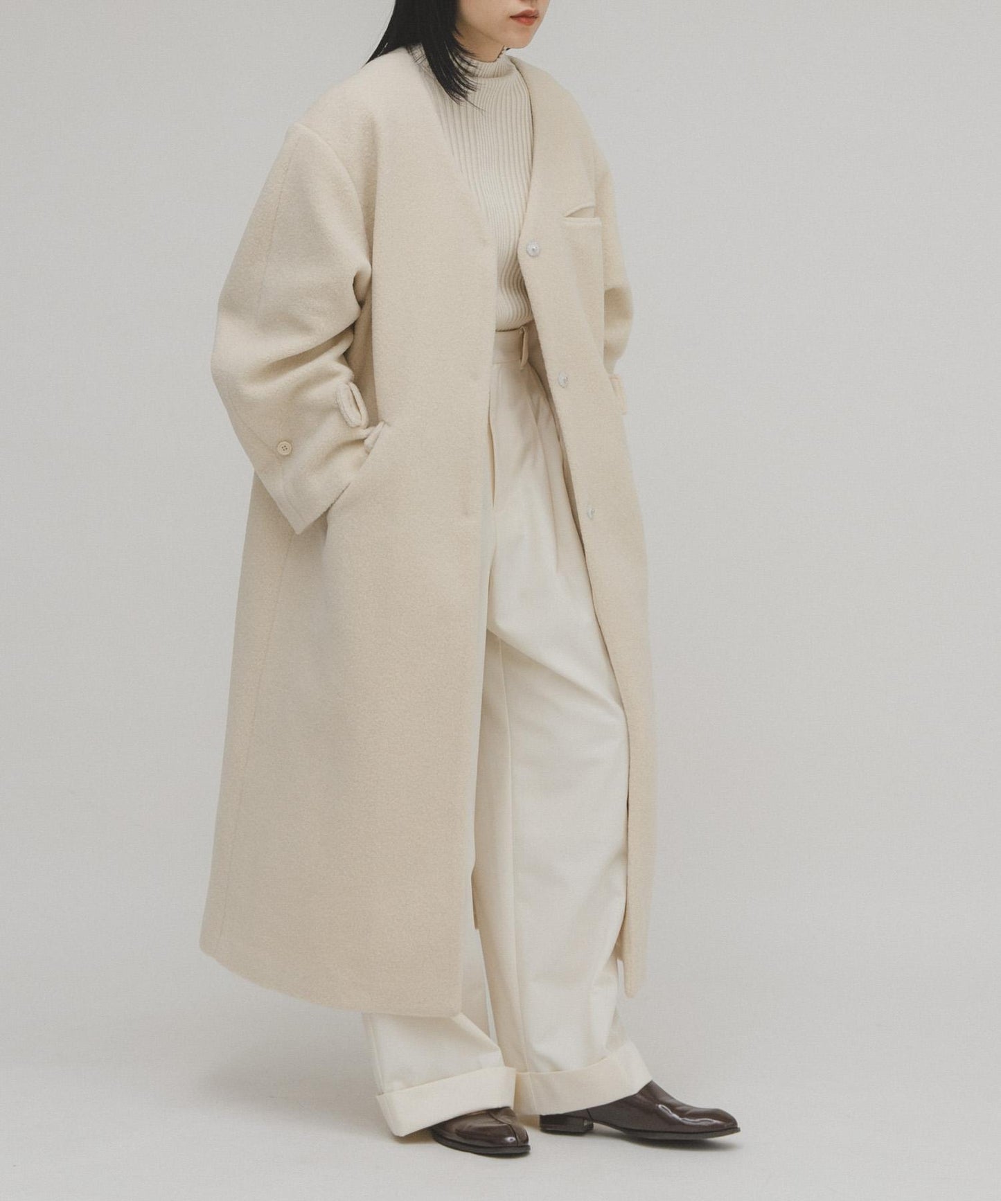 泰迪絨長款大衣