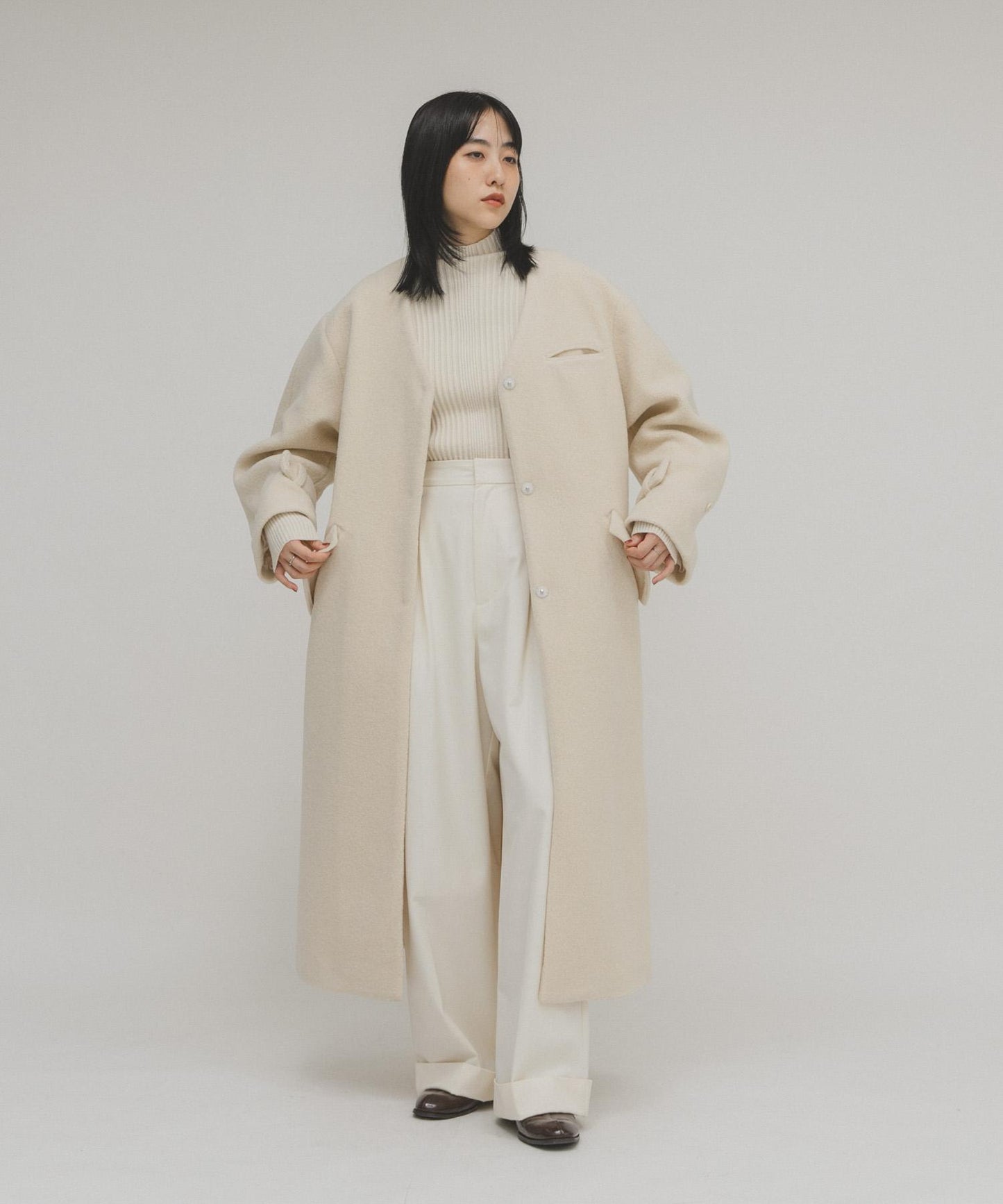 泰迪絨長款大衣