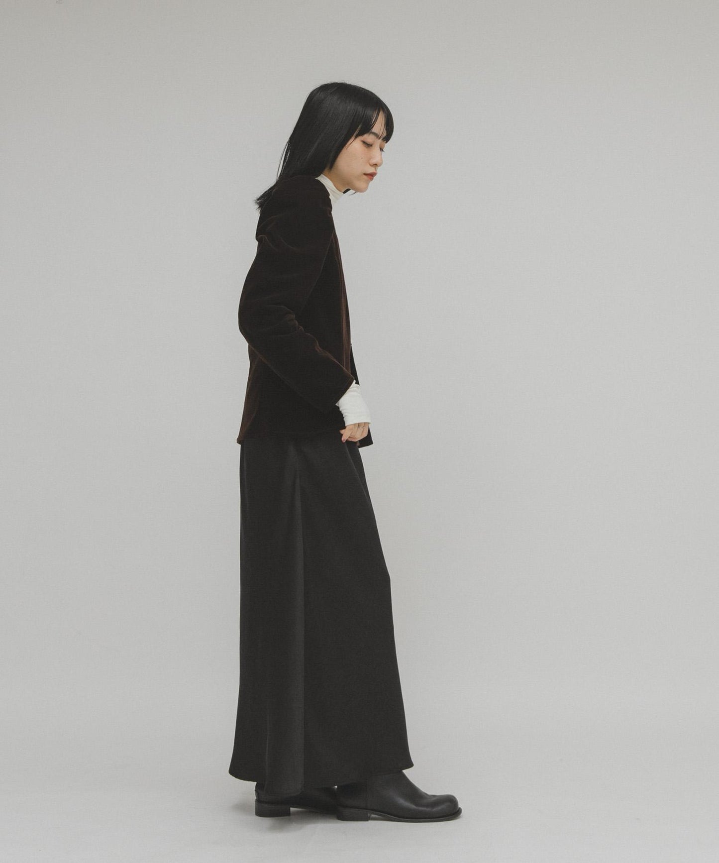 泡泡袖天鵝絨襯衫