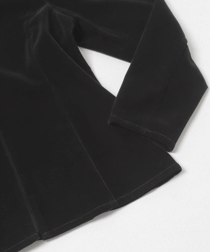 泡泡袖天鵝絨襯衫