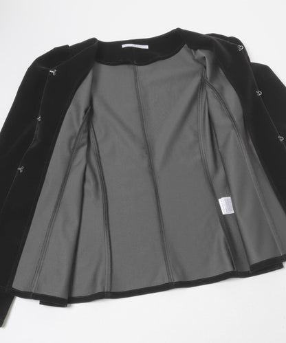 泡泡袖天鵝絨襯衫