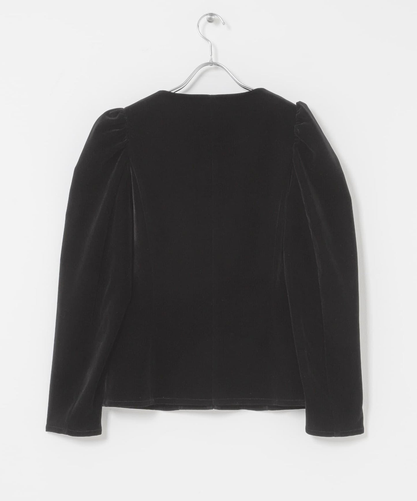 泡泡袖天鵝絨襯衫