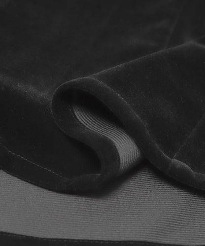 泡泡袖天鵝絨襯衫