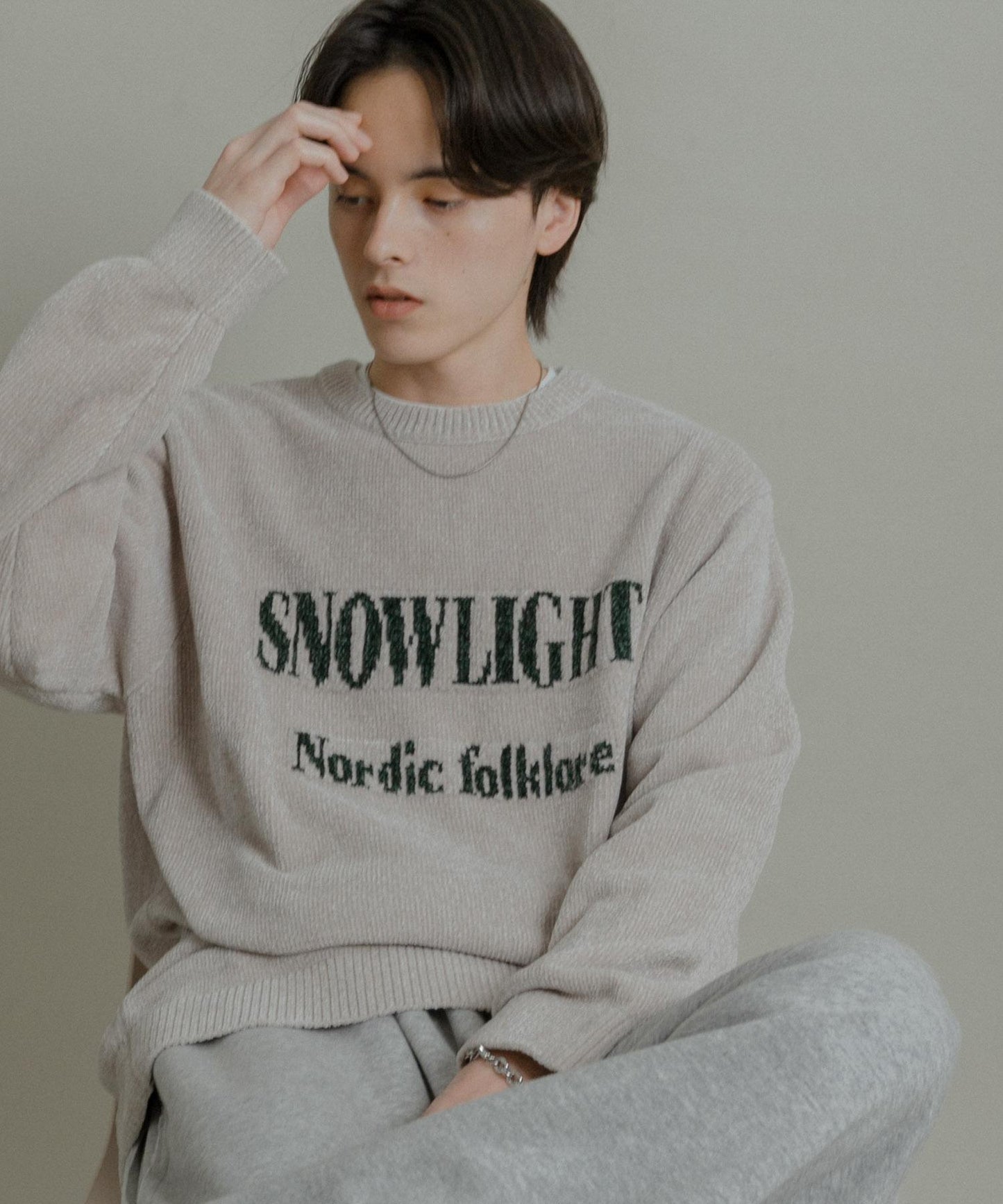 可水洗毛圈標誌圖案針織衫