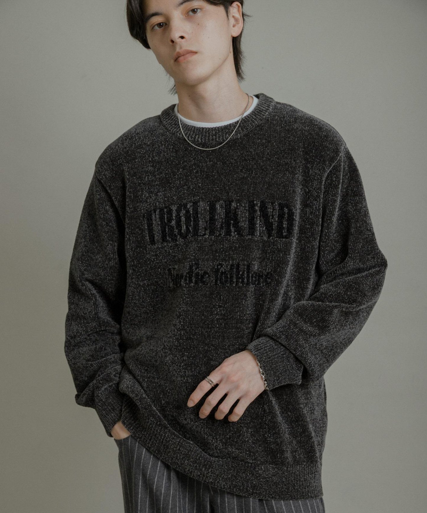 可水洗毛圈標誌圖案針織衫