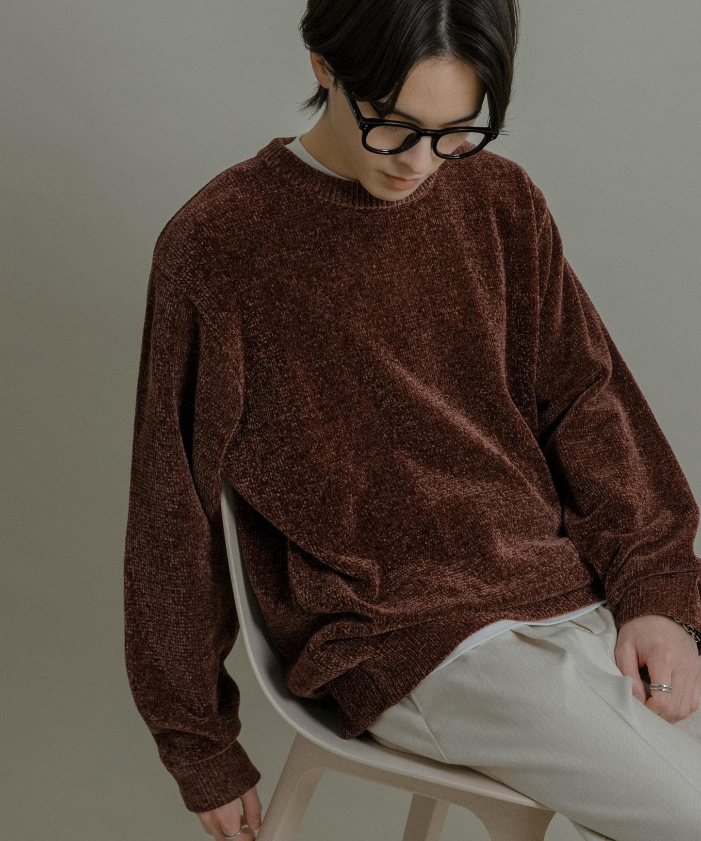 可水洗毛圈針織套頭衫