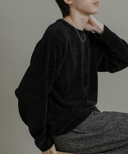 可水洗毛圈針織套頭衫