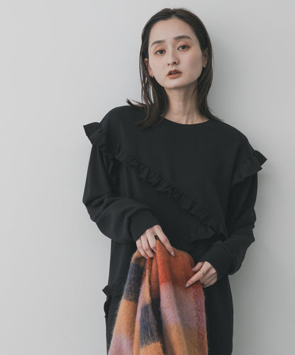 荷葉邊剪裁連衣裙