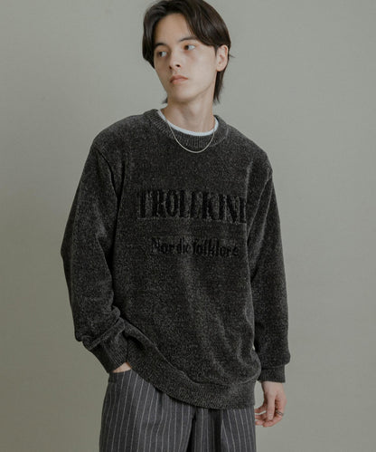 可水洗毛圈標誌圖案針織衫