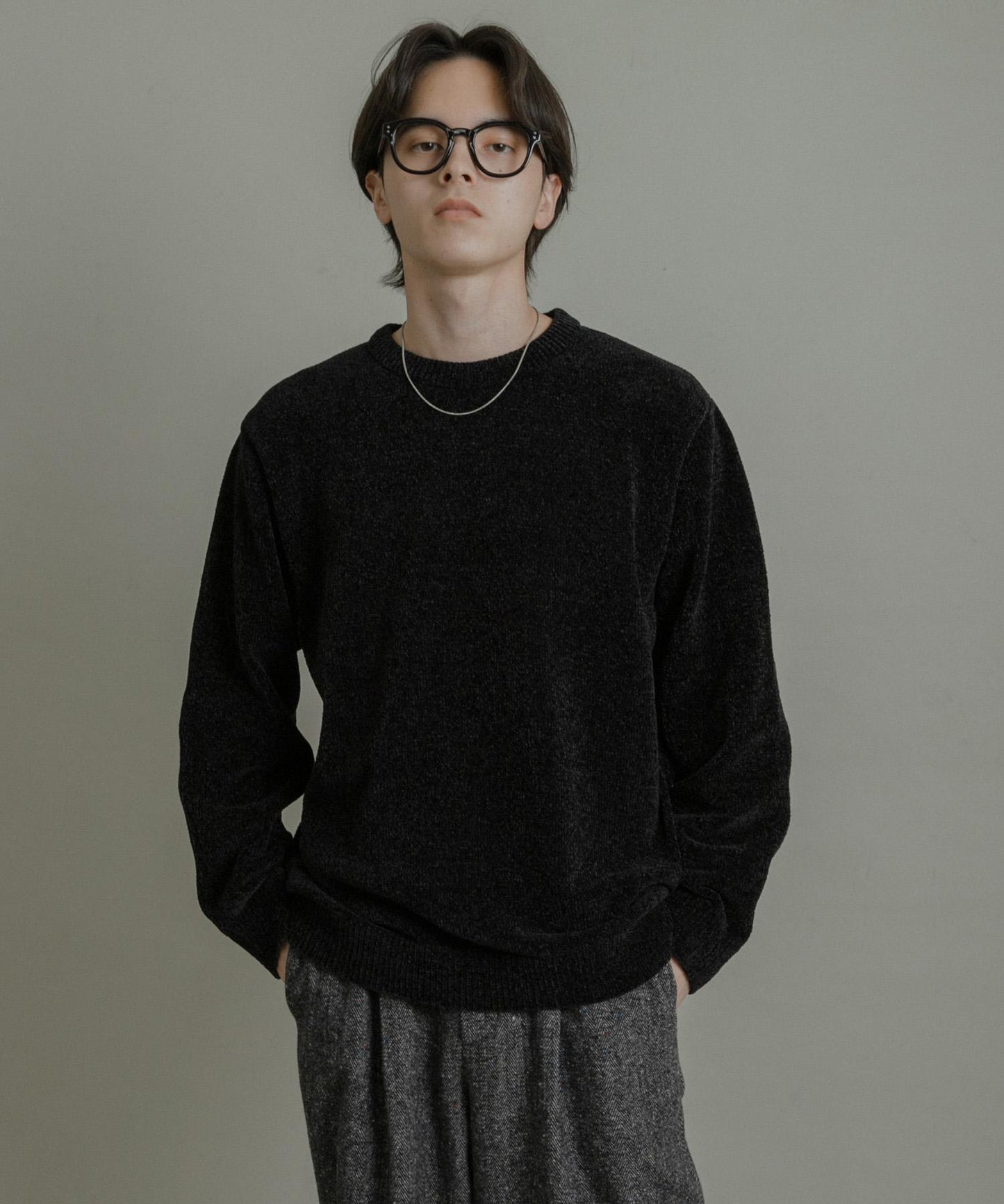 可水洗毛圈針織套頭衫