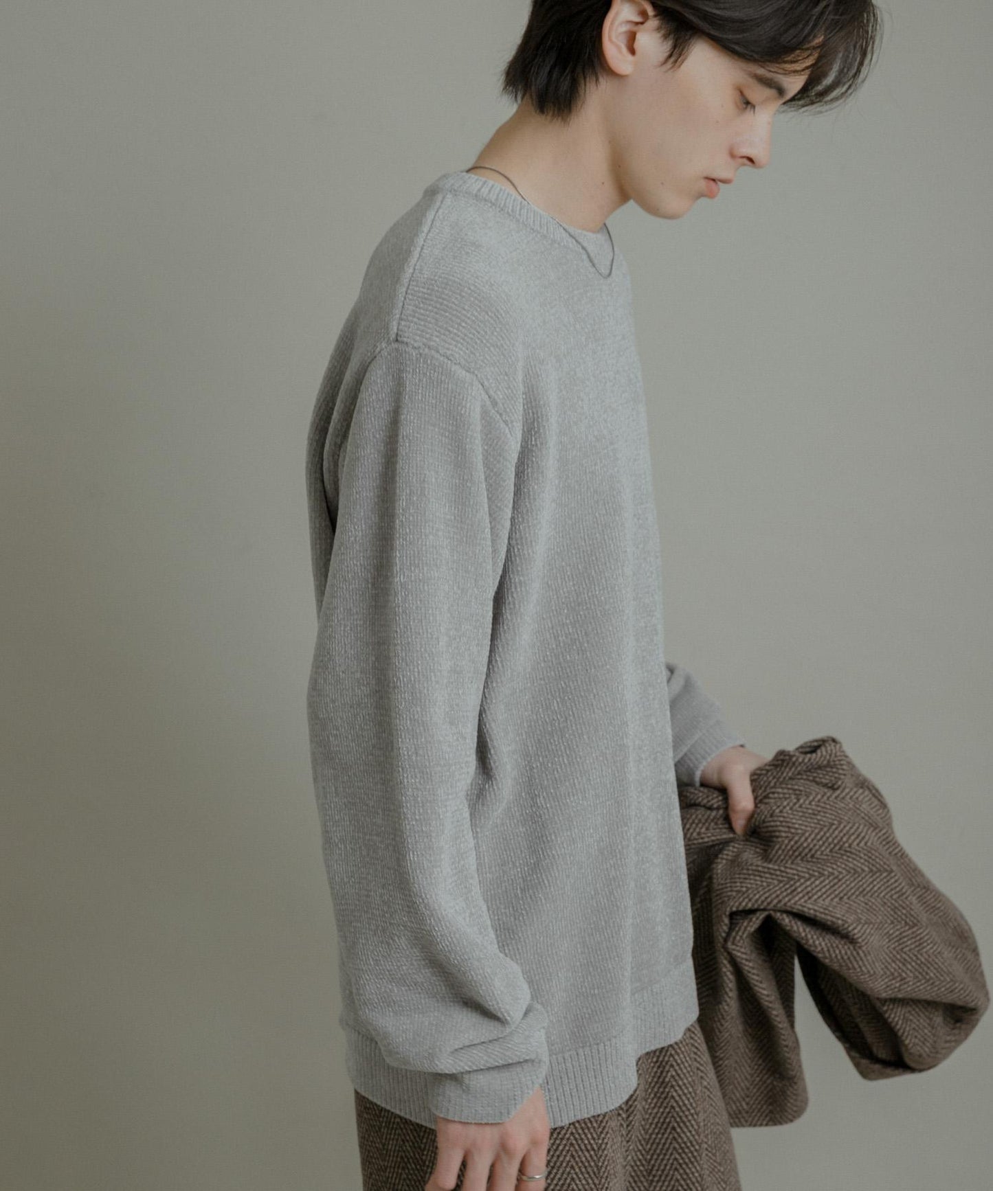 可水洗毛圈針織套頭衫