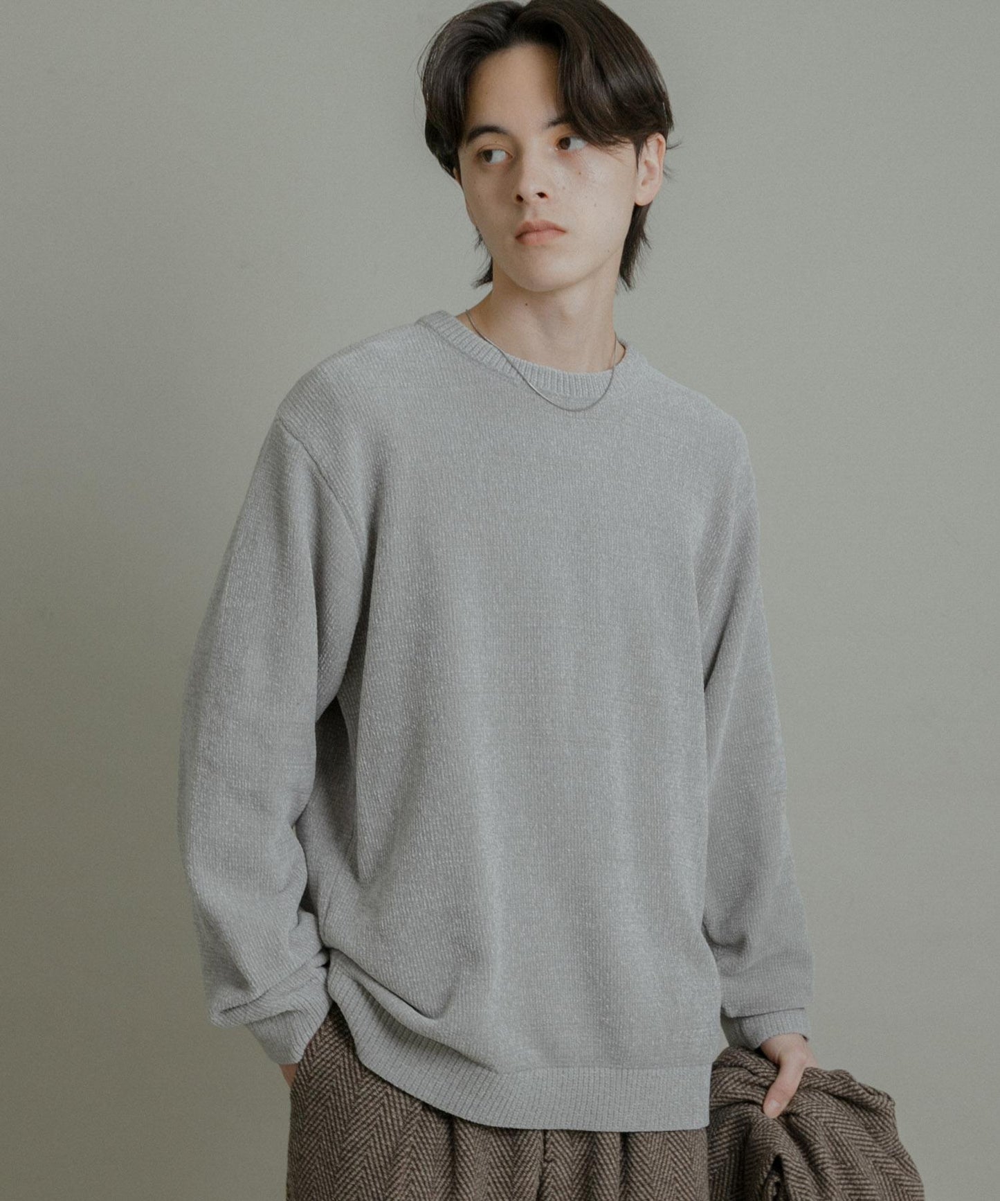 可水洗毛圈針織套頭衫