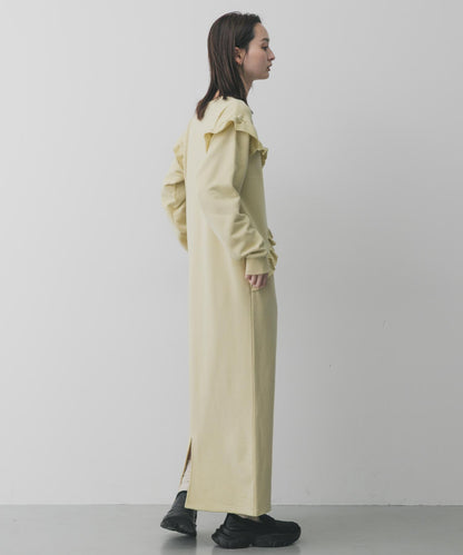 荷葉邊剪裁連衣裙