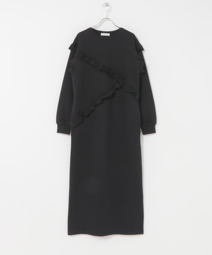 荷葉邊剪裁連衣裙