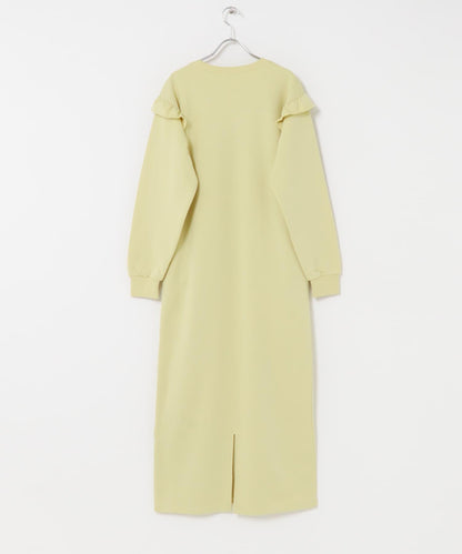 荷葉邊剪裁連衣裙