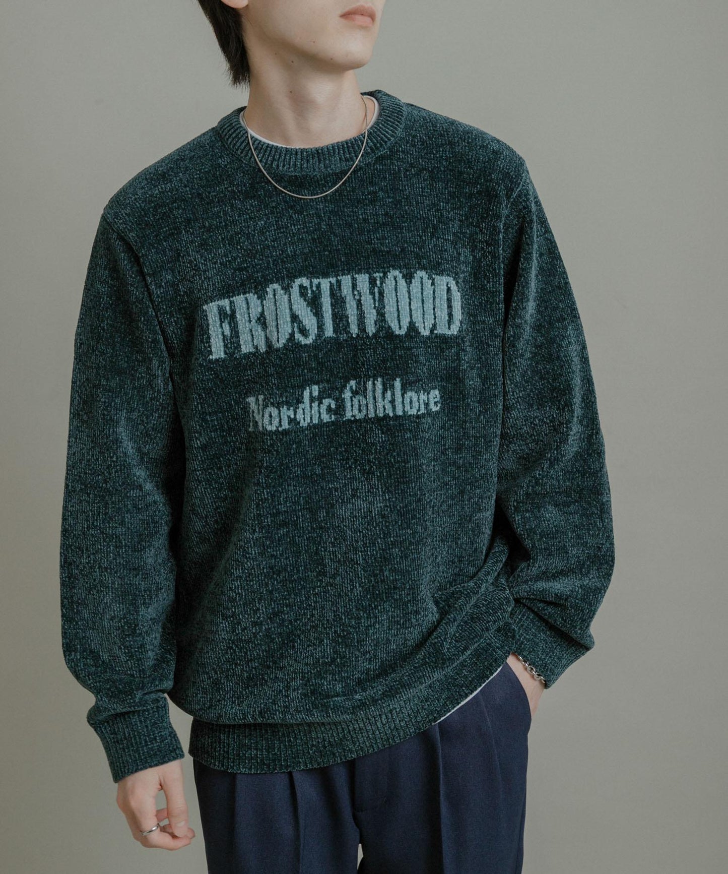 可水洗毛圈標誌圖案針織衫