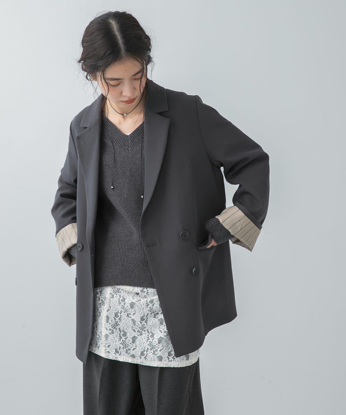 寬鬆袖西裝外套