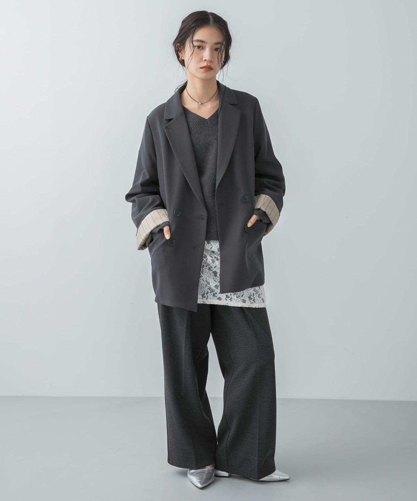 寬鬆袖西裝外套