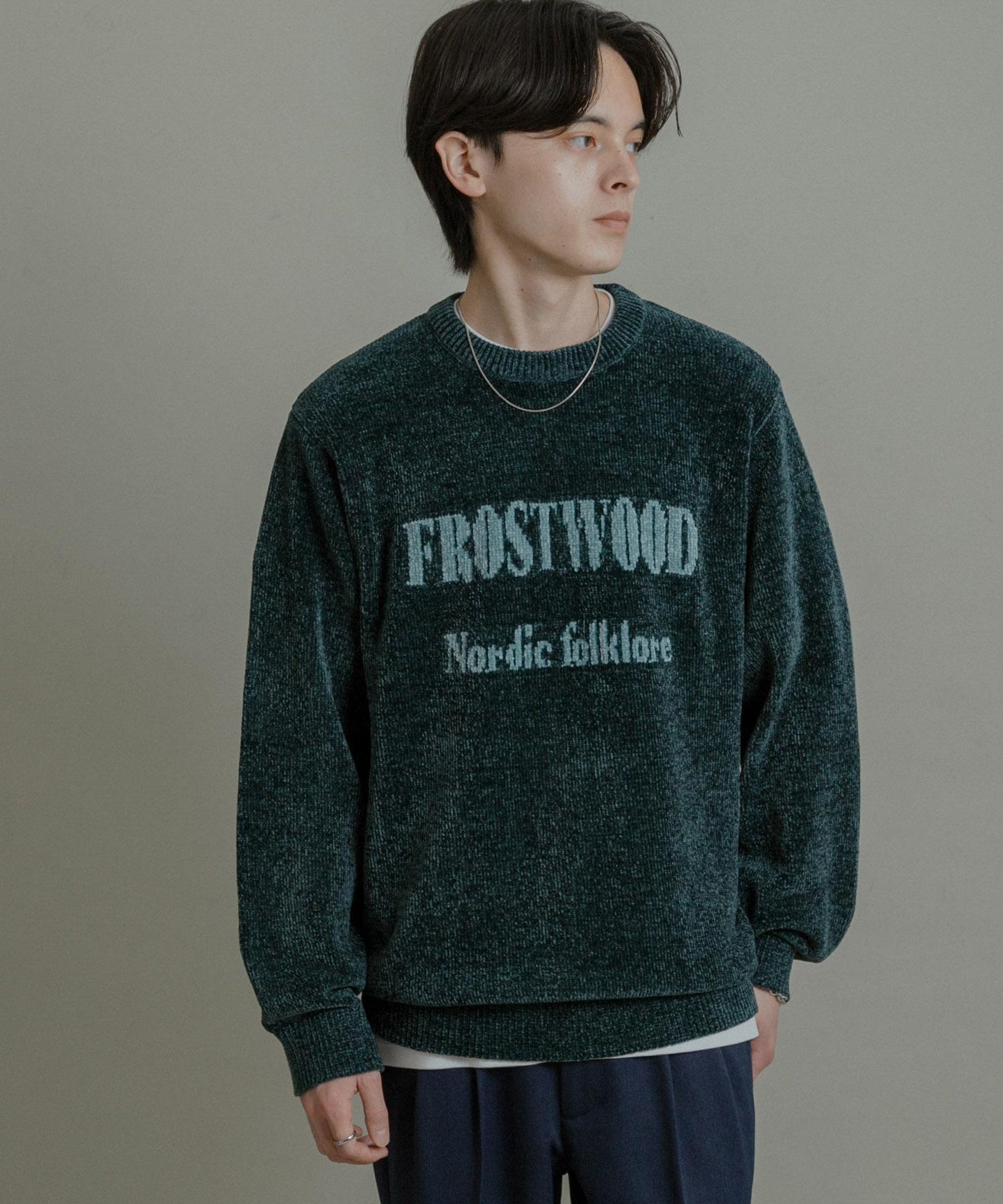 可水洗毛圈標誌圖案針織衫