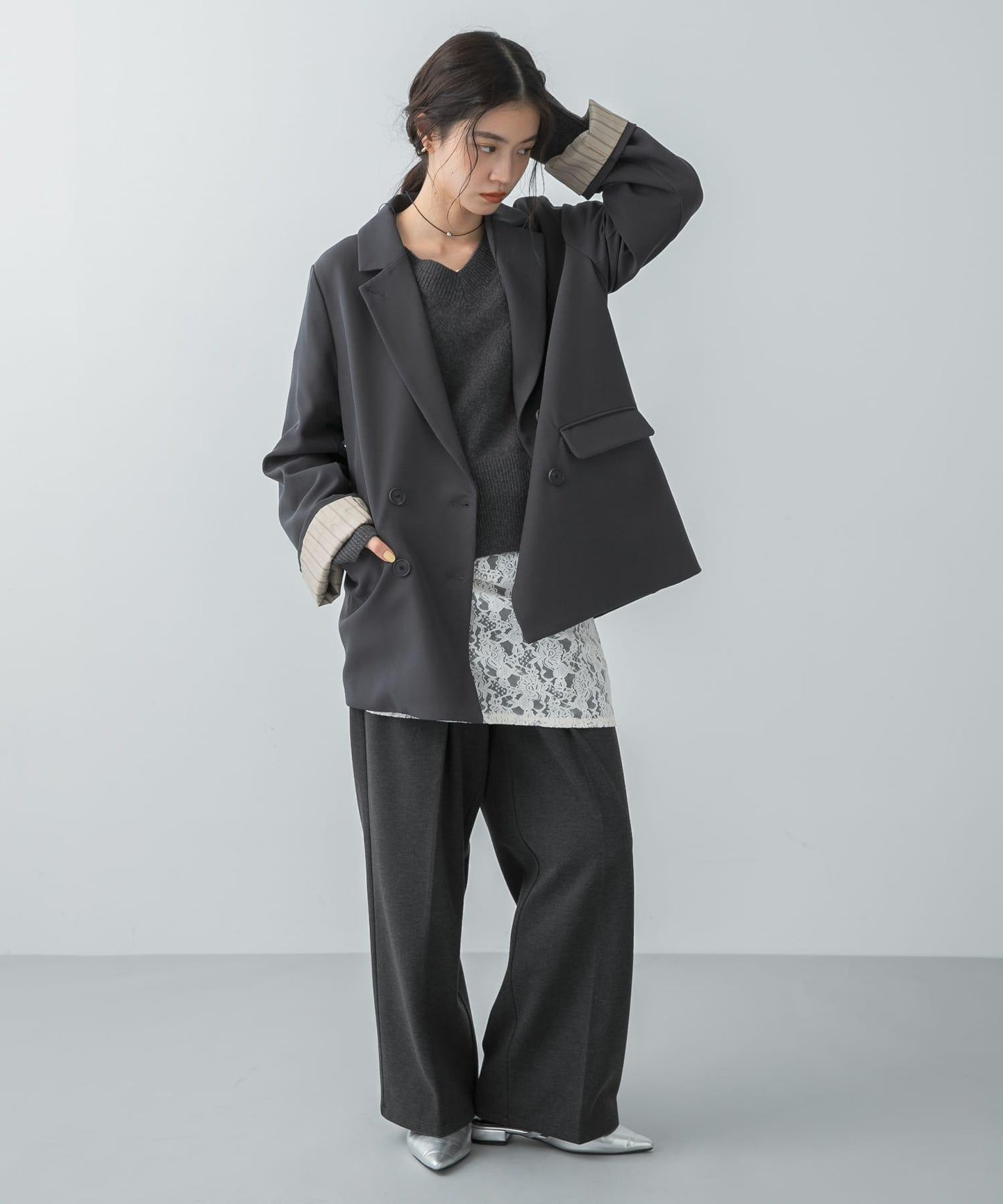 寬鬆袖西裝外套