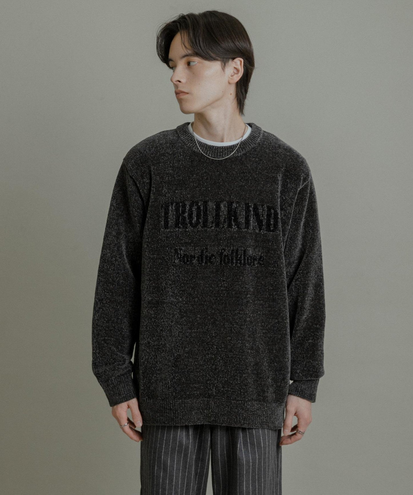 可水洗毛圈標誌圖案針織衫