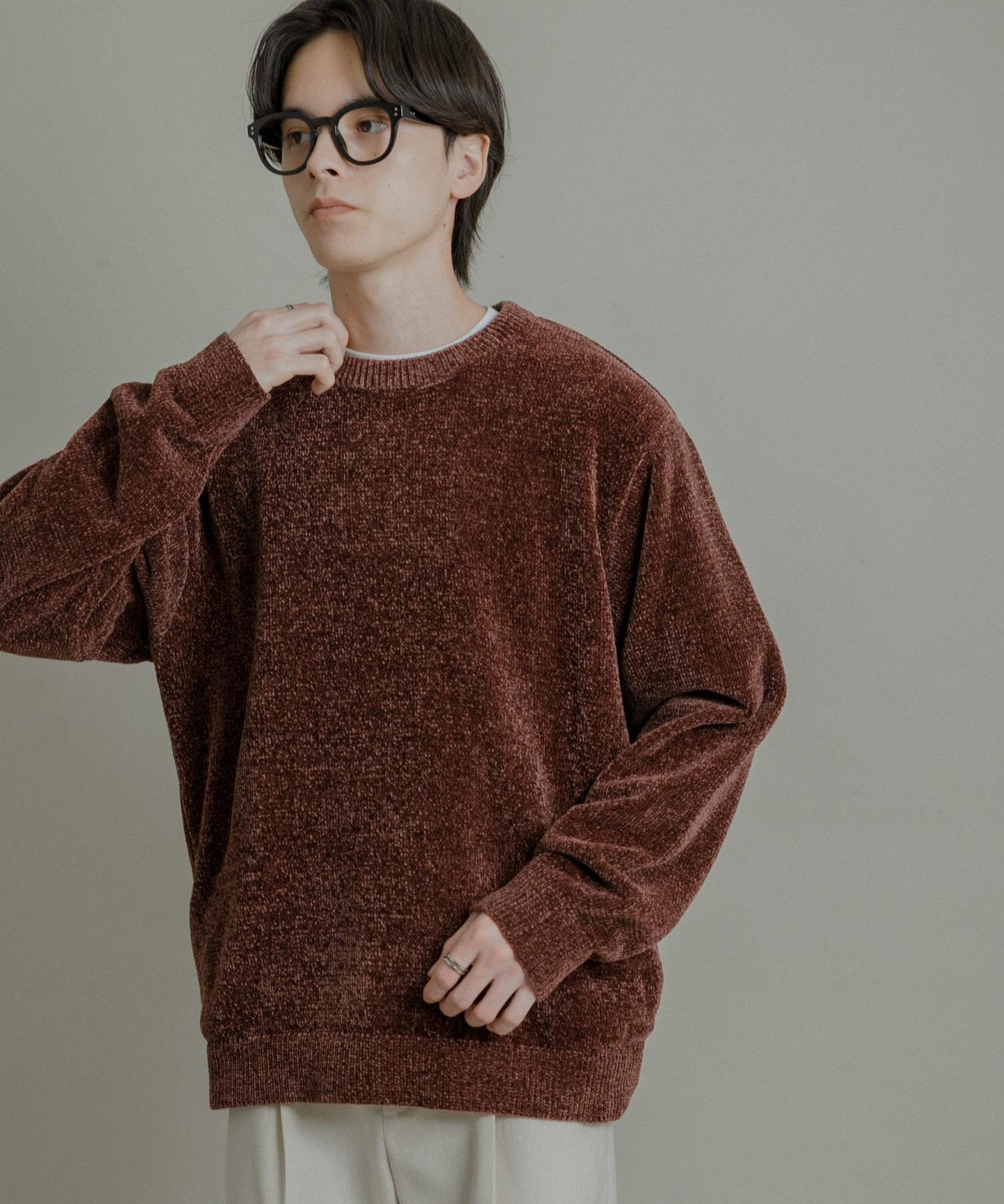 可水洗毛圈針織套頭衫