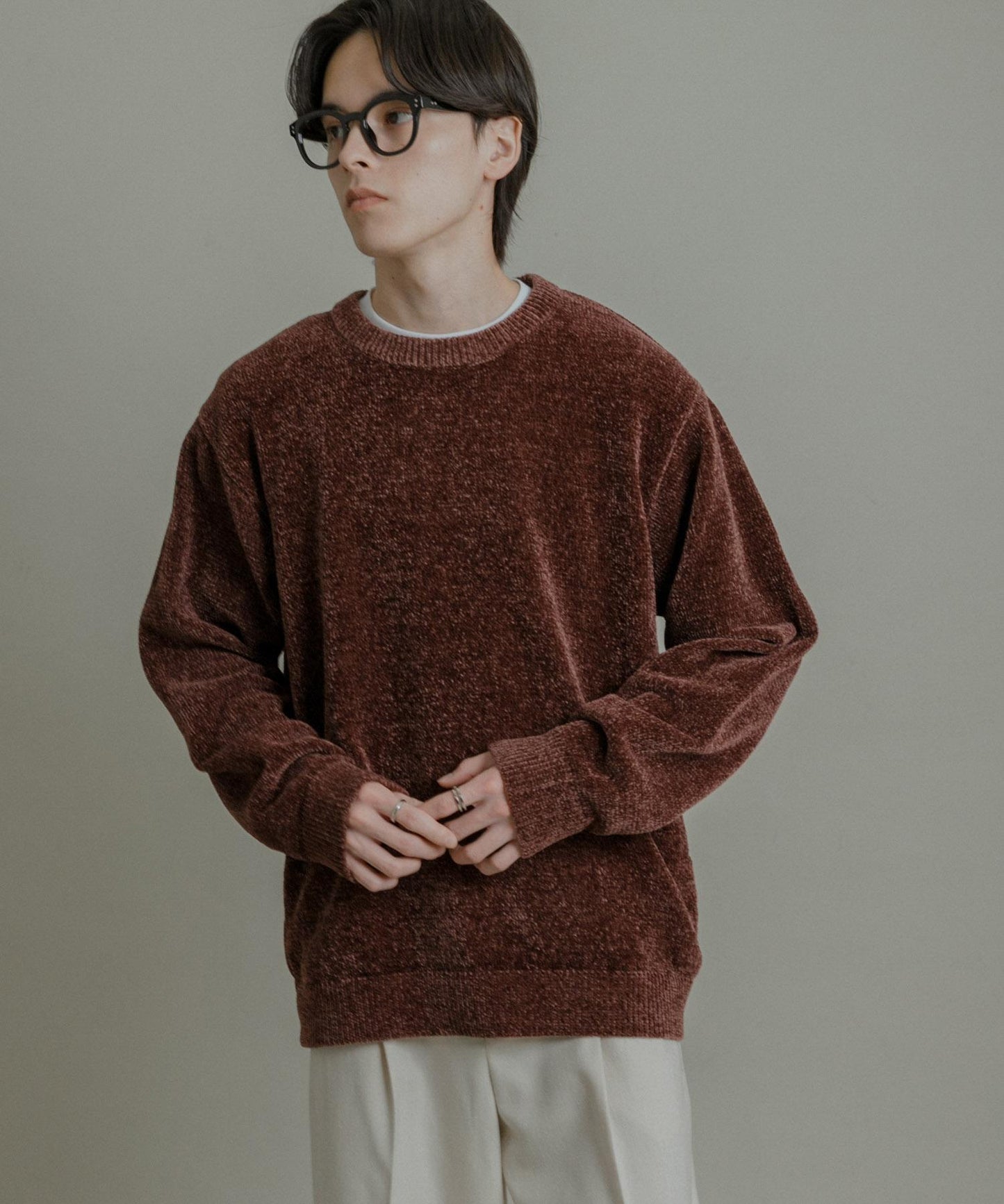 可水洗毛圈針織套頭衫