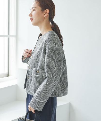 無領花呢夾克