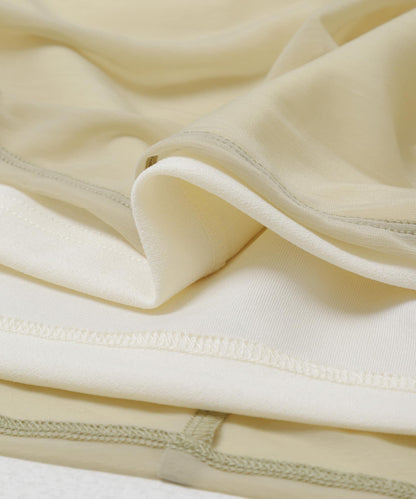 透視層疊褶皺連衣裙