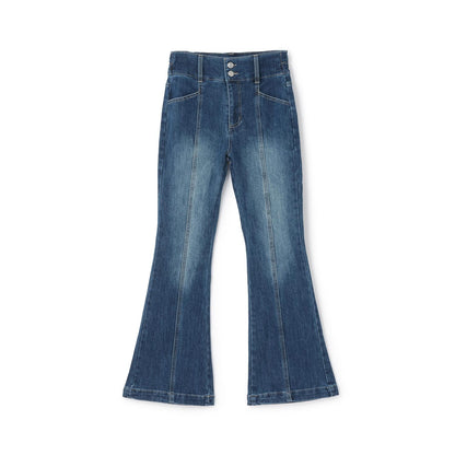 【磨毛】【彈力】修身喇叭牛仔褲